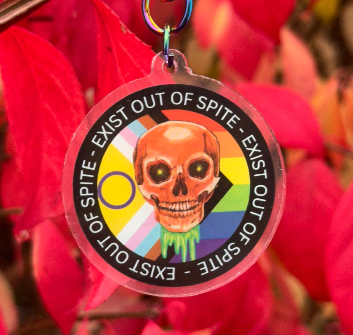 "Exist Out of Spite" LGBT Pride Acrylic Keychain Charm