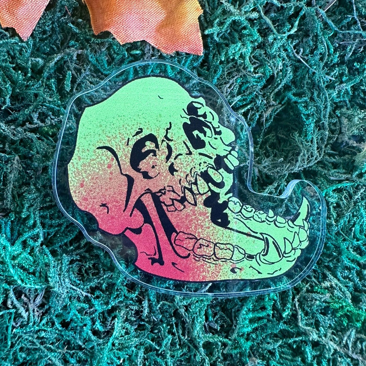 skull animal skull halloween graffiti grafitti lapel collectible goth punk metal