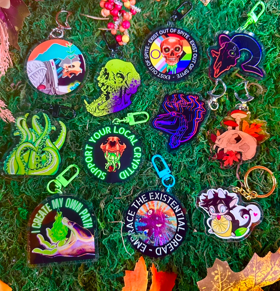 keychain charm halloween cryptid cryptidcore queer lgbt queercore fall autumn back to school goth emo alternative inspirational whimsical