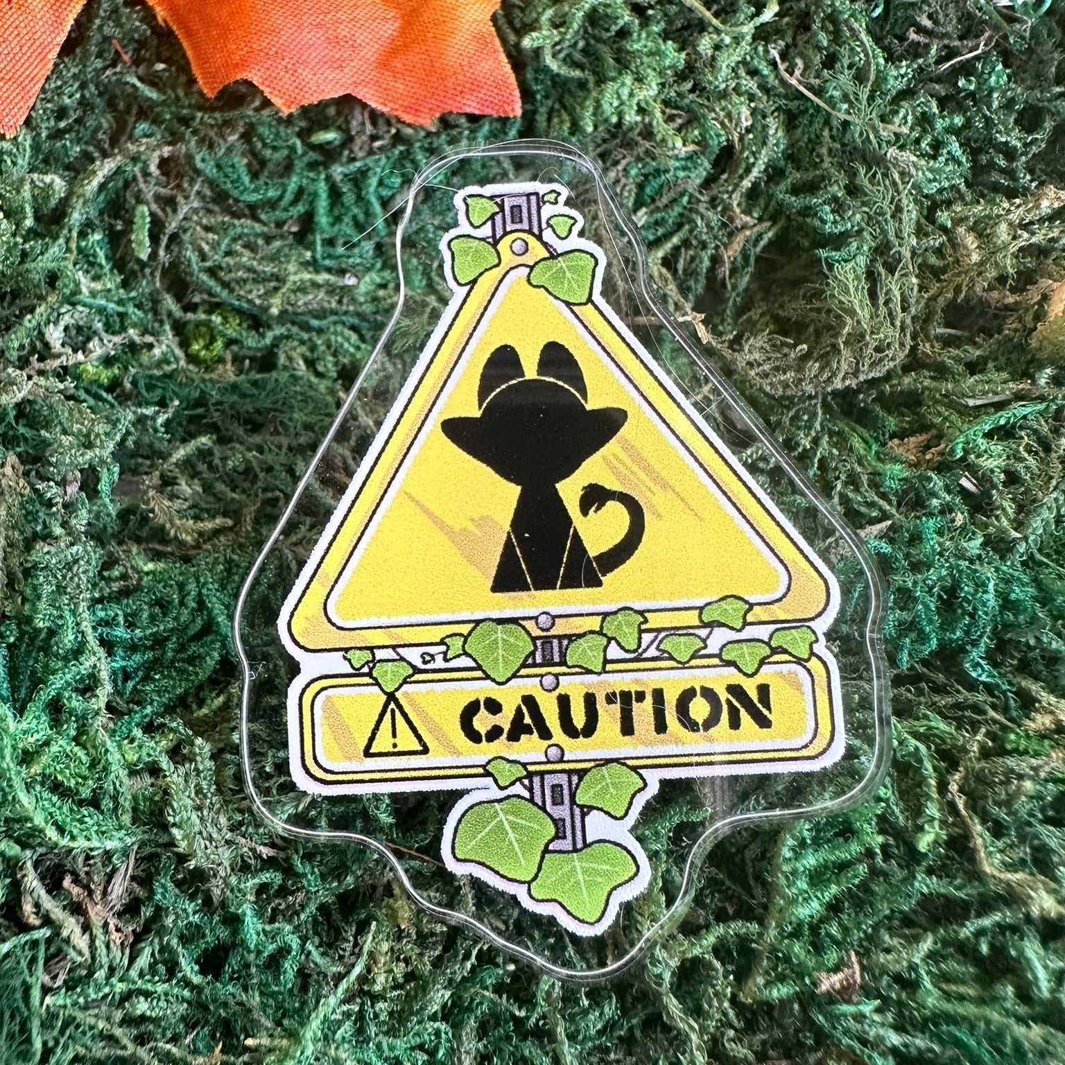 Cryptid Caution Sign Acrylic Pin (Almost Sold Out!) – Octopuss Design