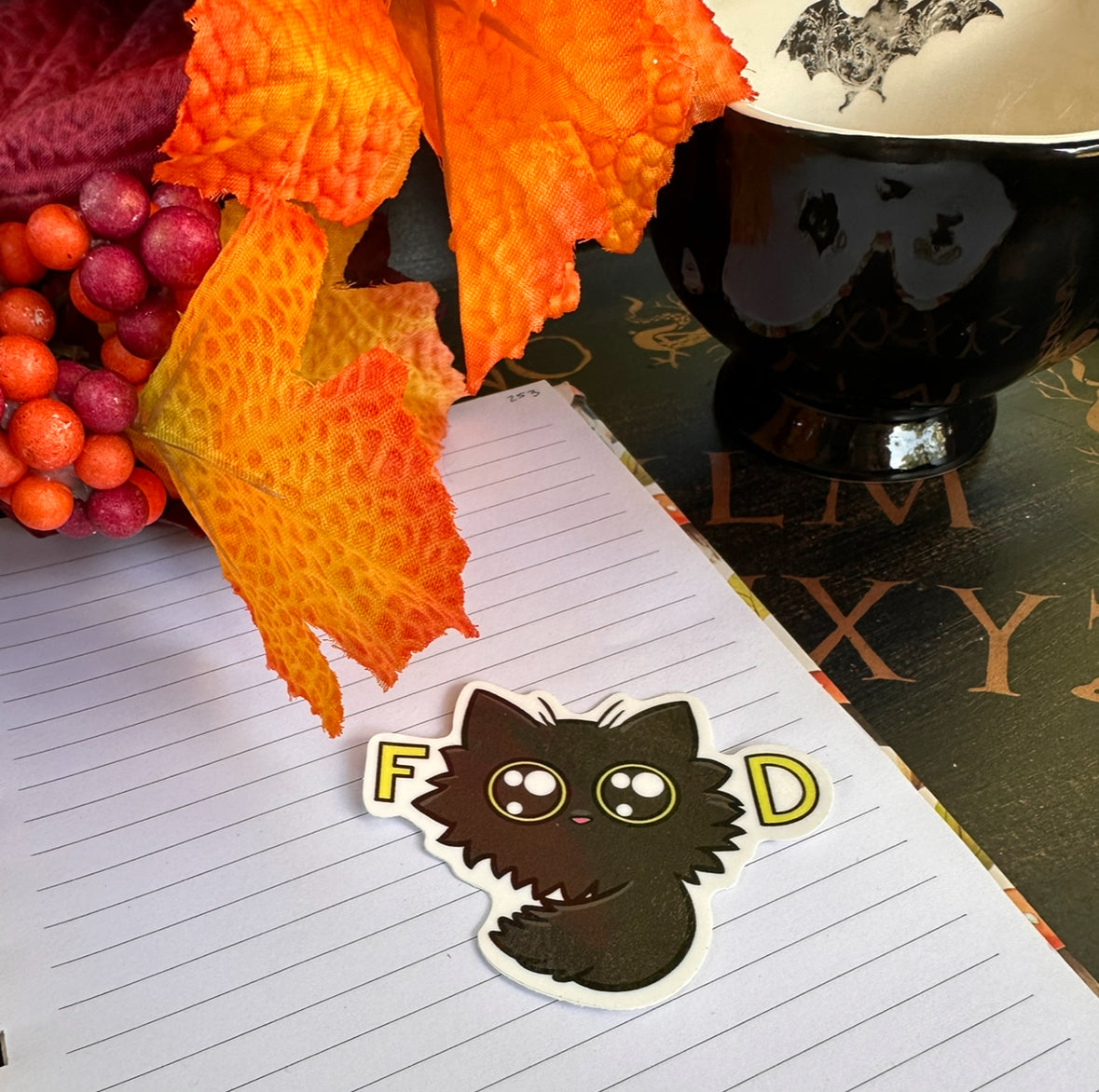 cat cute sticker bujo journal journaling fall autumn back to school kitty pet owner