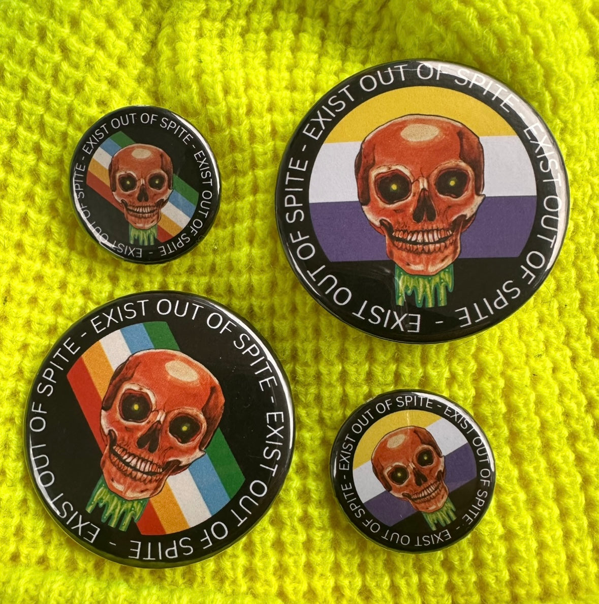 "Exist Out of Spite" Pinback Button
