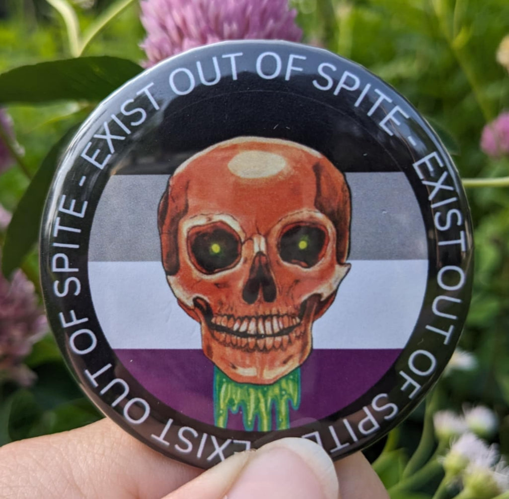"Exist Out of Spite" Pinback Button