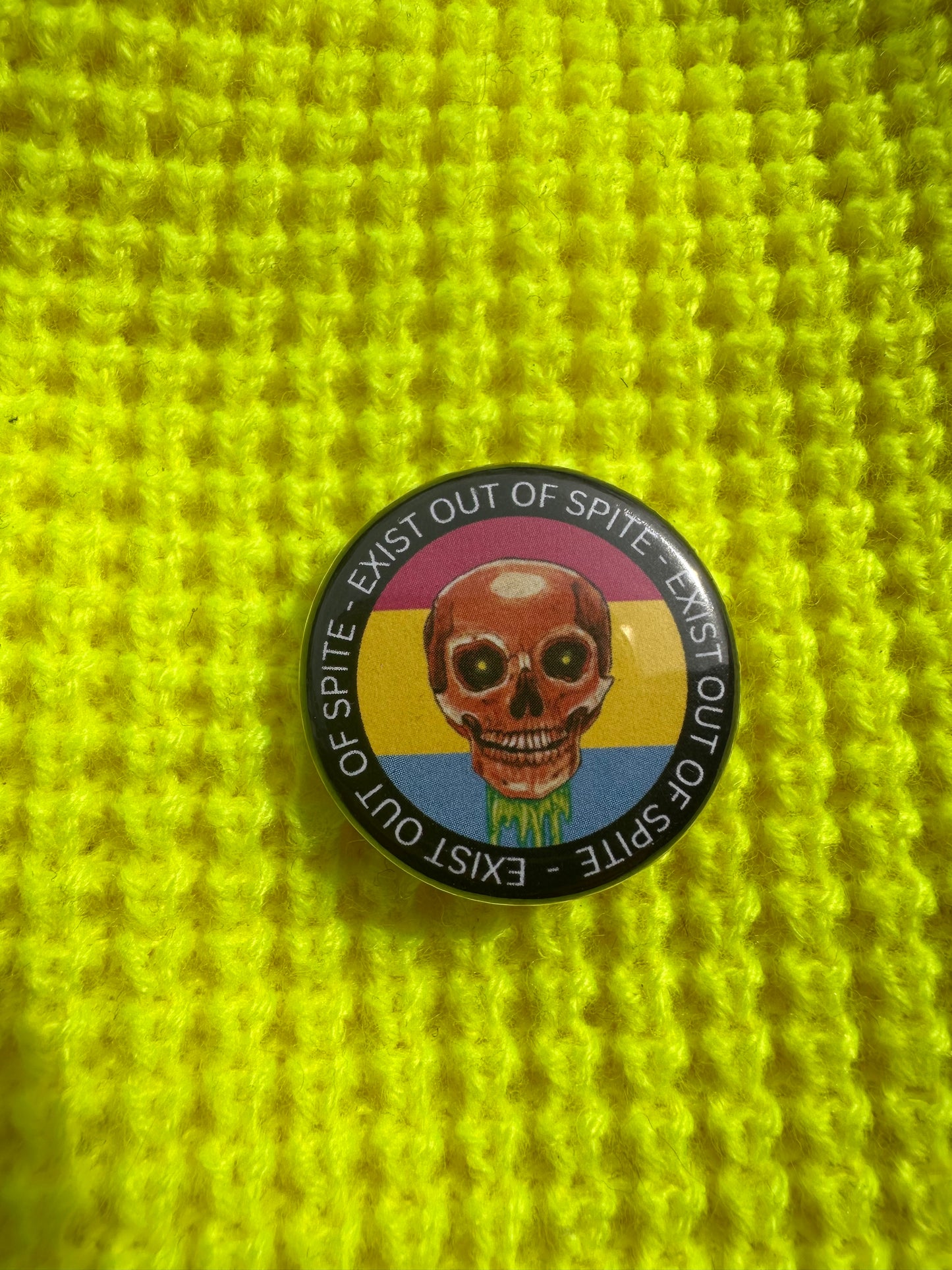 "Exist Out of Spite" Pinback Button