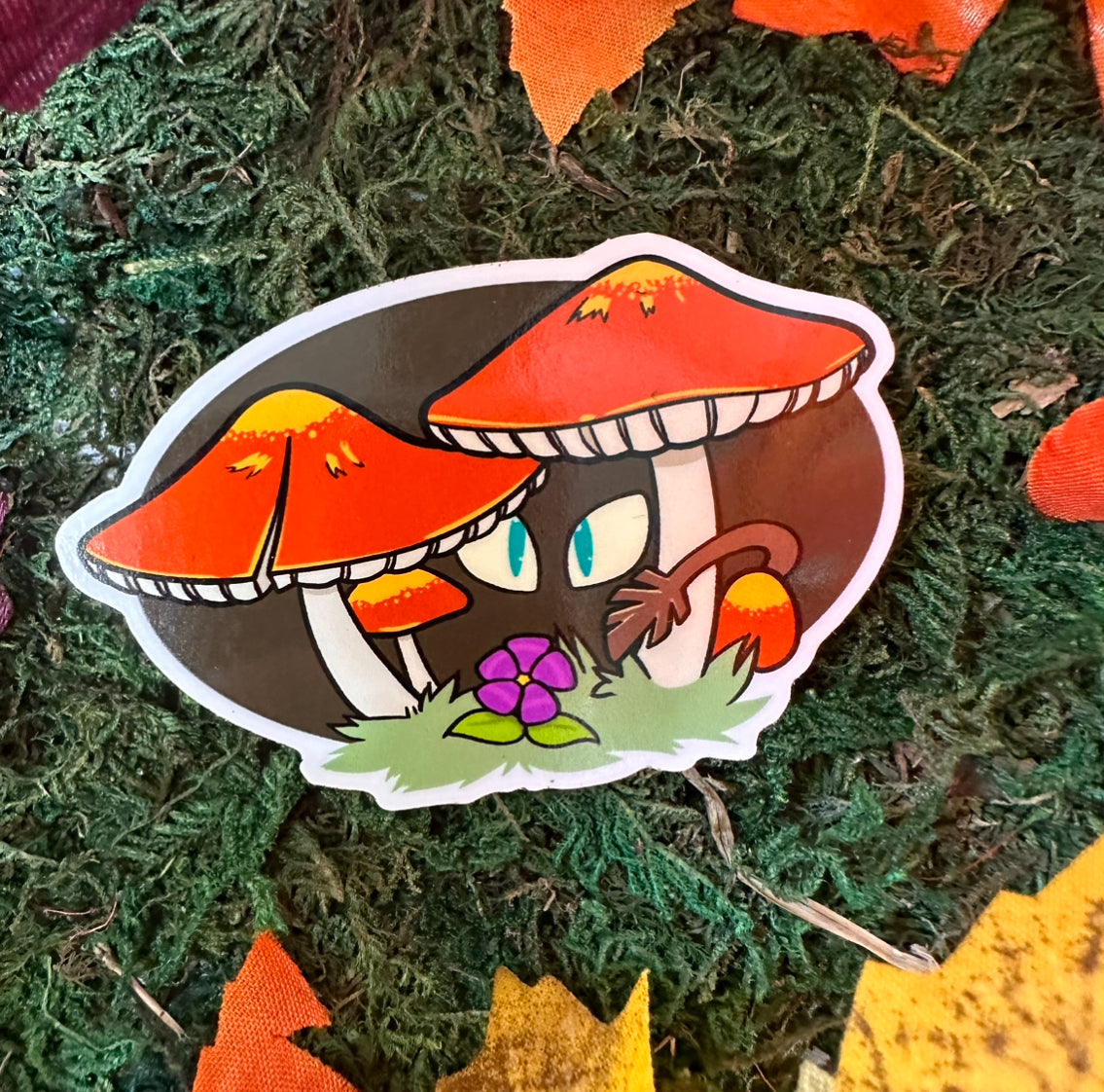 gremlin mushroom sticker cryptid cute sticker