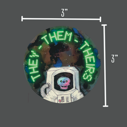 Pronoun Holographic Vinyl Sticker: Astronaut