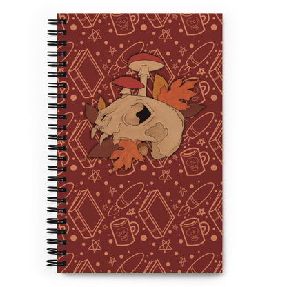 Cat Skull Mushroom - Spiral Dot Grid Journal